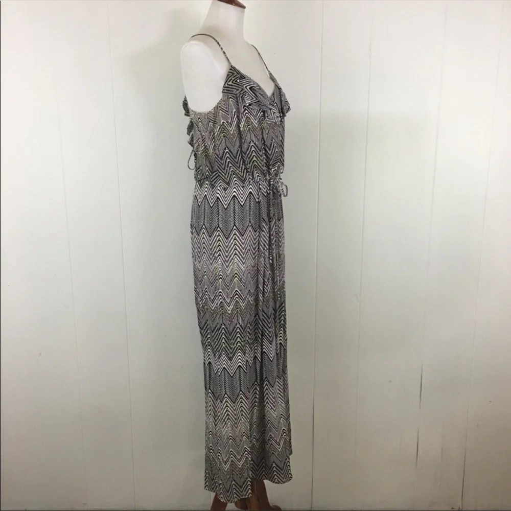 Karen Millen Chevron Jumpsuit‎ Women’s 6 Sleeveless V-Neck